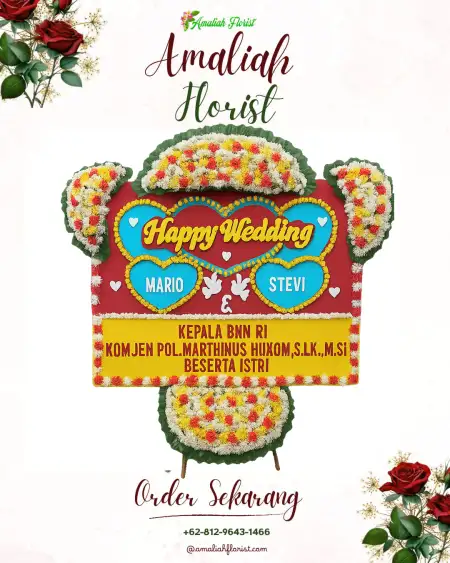 Papan Bunga Pernikahan Tewah Pupuh